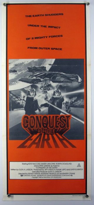 Conquest Of The Earth Battlestar Galactica Kent Mccord Sci - Fi Aus Daybill 1980
