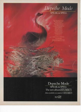 Depeche Mode - Speak And Spell Lp 1981 - Poster Advert 1980s