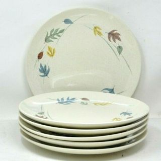 Mcm Vintage 10 1/2 " Set Of 6 Franciscan Autumn Leaves - Dinner Plates