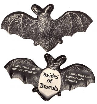 Paper Bat Advertising For The 1960 Film " Brides Of Dracula "
