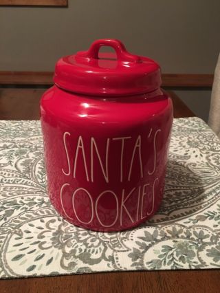 Rae Dunn Magenta Santa’s Cookies Red Canister 2019 Christmas