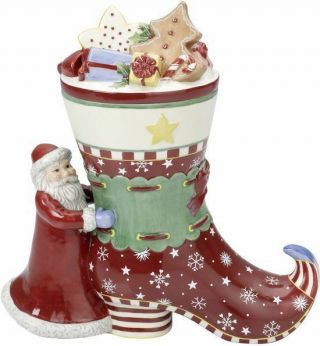 Villeroy & Boch Winter Bakery Decoration: Santa With Boot Cookie Jar 5891