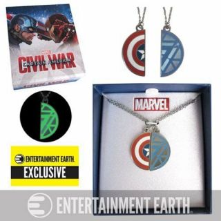 Captain America " Civil War Best Friends Necklace Set " Ee Exclusive