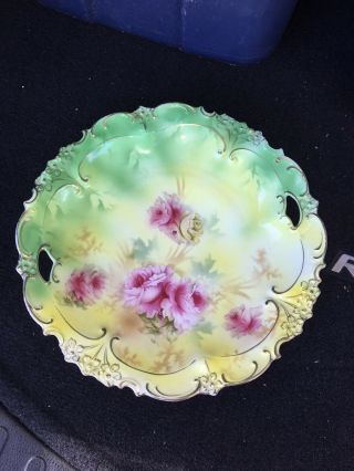 11 " Green Rs Prussia Cake Plate