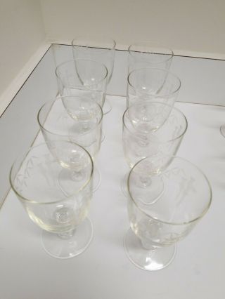 Noritake Sasak Etched Crystal Bamboo Set Of 8 Water Goblets