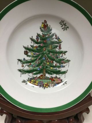 Vintage Spode Christmas tree made in england salad plates set of 7 2