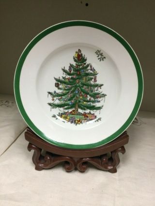 Vintage Spode Christmas tree made in england salad plates set of 7 4