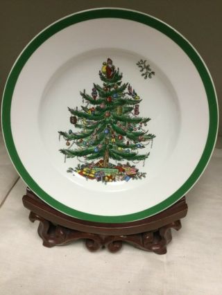 Vintage Spode Christmas tree made in england salad plates set of 7 5