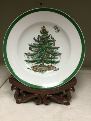 Vintage Spode Christmas tree made in england salad plates set of 7 8