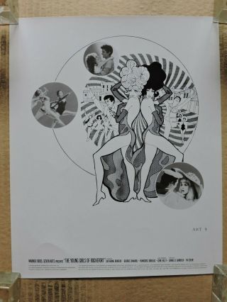 Deneuve And Dorleac Orig Leggy Artwork Photo 1967 The Young Girls Of Rochefort