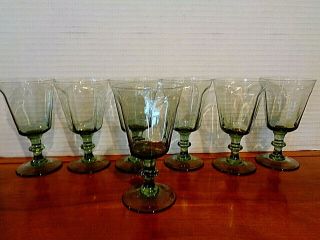 Seven Lenox In The Antique Pattern Lt.  Green Wine Or Juice Glasses 5 " Tall