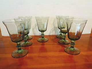 Seven Lenox in the Antique Pattern Lt.  Green Wine or Juice Glasses 5 