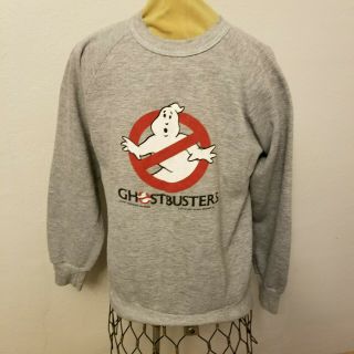 Vintage 1984 Ghost Busters Gray Sweatshirt Long Sleeve