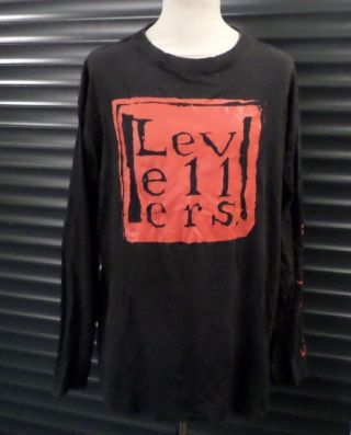 Levellers Vintage Long Sleeved Band Tour T Shirt Black,  Red Men 