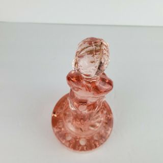 Cambridge Glass Peach Pink Flower Frog Draped Lady 8.  5 