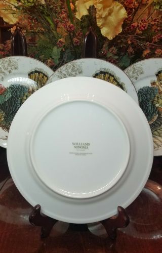 Williams Sonoma Plymouth Turkey Salad Plates Set of 4 3