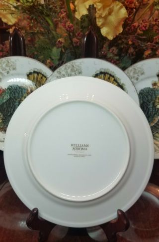 Williams Sonoma Plymouth Turkey Salad Plates Set of 4 8