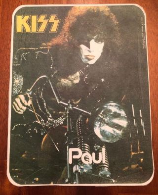 Vintage Kiss Iron On Transfer Paul Stanley Chopper Cycle 1976 Aucoin Rare