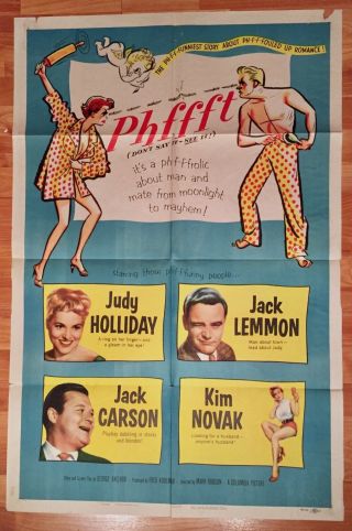 1954 - Phffft - Jack Lemmon Kim Novak - Movie Poster 27x41 1 Sheet