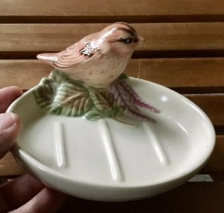Pfaltzgraff Naturewood Soap Dish With Bird - Rare