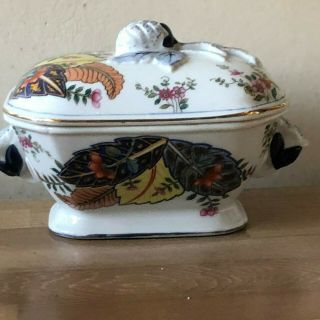 Lovely Mann Chinese Export Style Tobacco Leaf Small Tureen 2