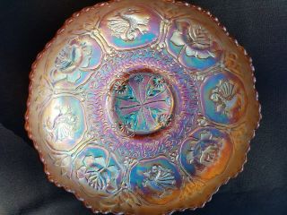 Fenton Carnival Glass Marigold Dragon And Lotus Ice Cream Shape Bowl