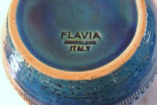 Flavia Montelupo Italy Aldo Bitossi Rimini Blue / Sea Green Pot Vase Planter MCM 4