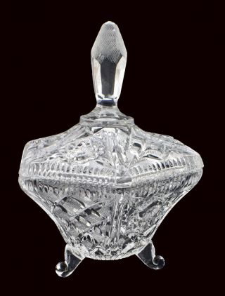 Lead Crystal Candy Dish With Lid