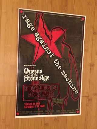 Rage Against The Machine / Queens Of The Stone Age 2007 Concert Tour Poster