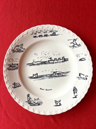 Vintage Robert Mayokok 10 - 1/2 " Plate Vernon Kilns - Eskimos Hunting