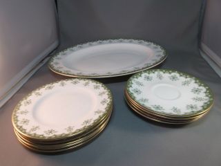 Royal Doulton Ashmont Green Floral Oval Serving Platter,  Plates & Saucers