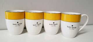 Kate Spade Lenox Rutherford Circle Mugs - Set of 4 - Yellow - 14 oz - NWT 3