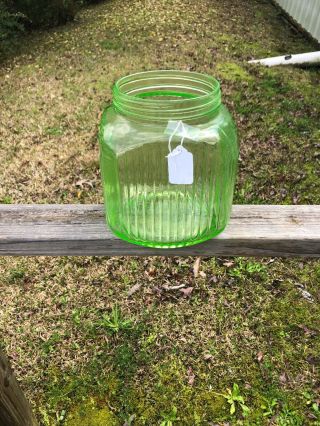 Depression Era Green Canister Jar