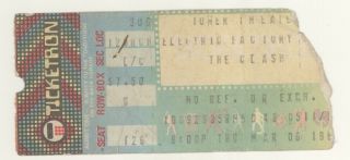 Rare The Clash 3/6/80 Upper Darby Pa The Tower Theater Ticket Stub Philadelphia