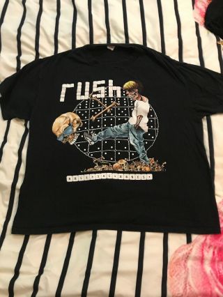 Vintage 1991 Rush Roll The Bones Tour T Shirt Size Xl (fits Smaller) Pushead Art