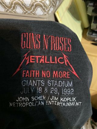 Vintage Concert Long Sleeve Shirt Guns And Roses Metallica Faith No More