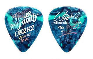 Willie Nelson Signature Uk2k2 Blue Pearl Guitar Pick - 2002 Uk Tour