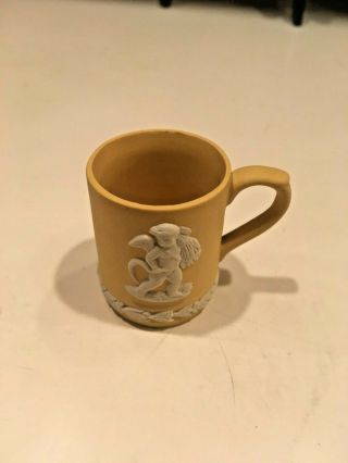 Vintage Wedgwood Jasperware Yellow Primrose Miniature 1.  5 " Coffee Cup Mug