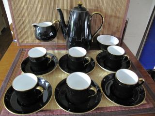 Spode Demitasse Cup & Saucer Set Coffee Pot 15 Pc 
