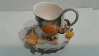 Franz Porcelain Cup Saucer Orange Pattern