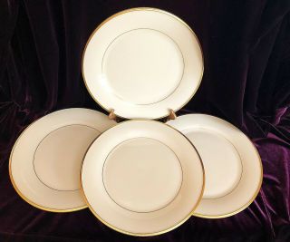 Set Of 4 Lenox Bone China Eternal 10 - 3/4 " Dinner Plates