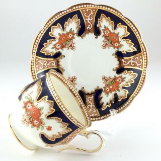 Vintage Royalty Albert Imari Pattern Crown Tea Cup Saucer Fine Bone China L052