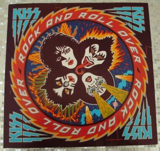 Kiss " Rock And Roll Over Lp Cover Sticker " Vintage 1976 Aucoin Rock Steady