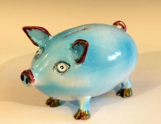 Vintage Italian Art Pottery Pig Bank Figure Raymor 1960 