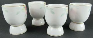 NORITAKE AZALEA HAND PAINTED CHINA EGG CUPS (SET OF 4) RED BACK STAMP 19322 5