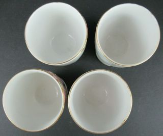 NORITAKE AZALEA HAND PAINTED CHINA EGG CUPS (SET OF 4) RED BACK STAMP 19322 6