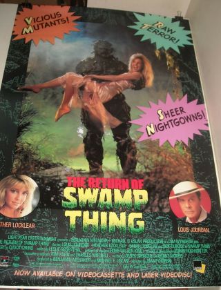 Rolled 1989 Dc Comics Return Of Swamp Thing Video Movie Poster Heather Locklear