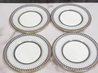 Set Of 4 Wedgwood England Bone China Colonnade Black 6 " Bread Butter Side Plates