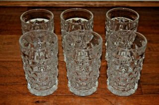 Set Of 6 Vintage Fostoria American Water Glasses Tumblers 5 Inches Tall