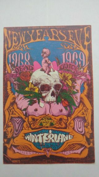 Grateful Dead Quicksilver Postcard Bg - 152 Winterland Years Eve 1968